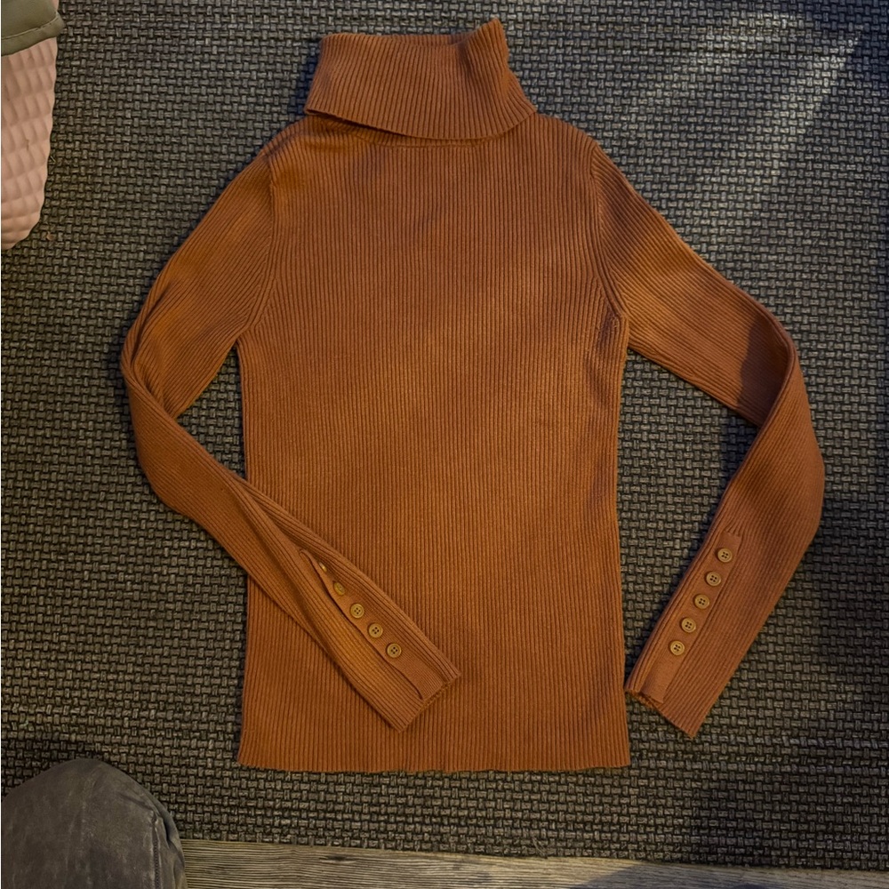 Maeve by Anthropologie Burnt Orange Turtleneck Sweater